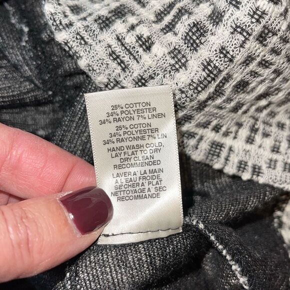 Anthropologie Amadi Womens Tweed Sleeveless Peplum Blouse Black White Small NWT - Picture 8 of 10